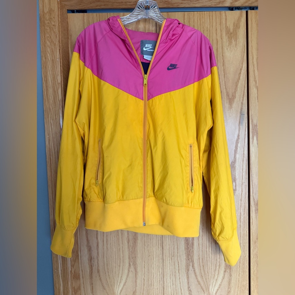 Nike Women's Yellow and Pink Jacket